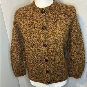 Cozy Light/Dark Cardigan Brown Knit Sweater Medium-Small